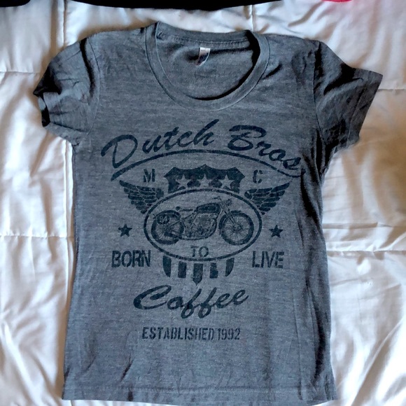 Dutch Bros Grey “Born to Live” Graphic T-shirt Size Small - Picture 1 of 3